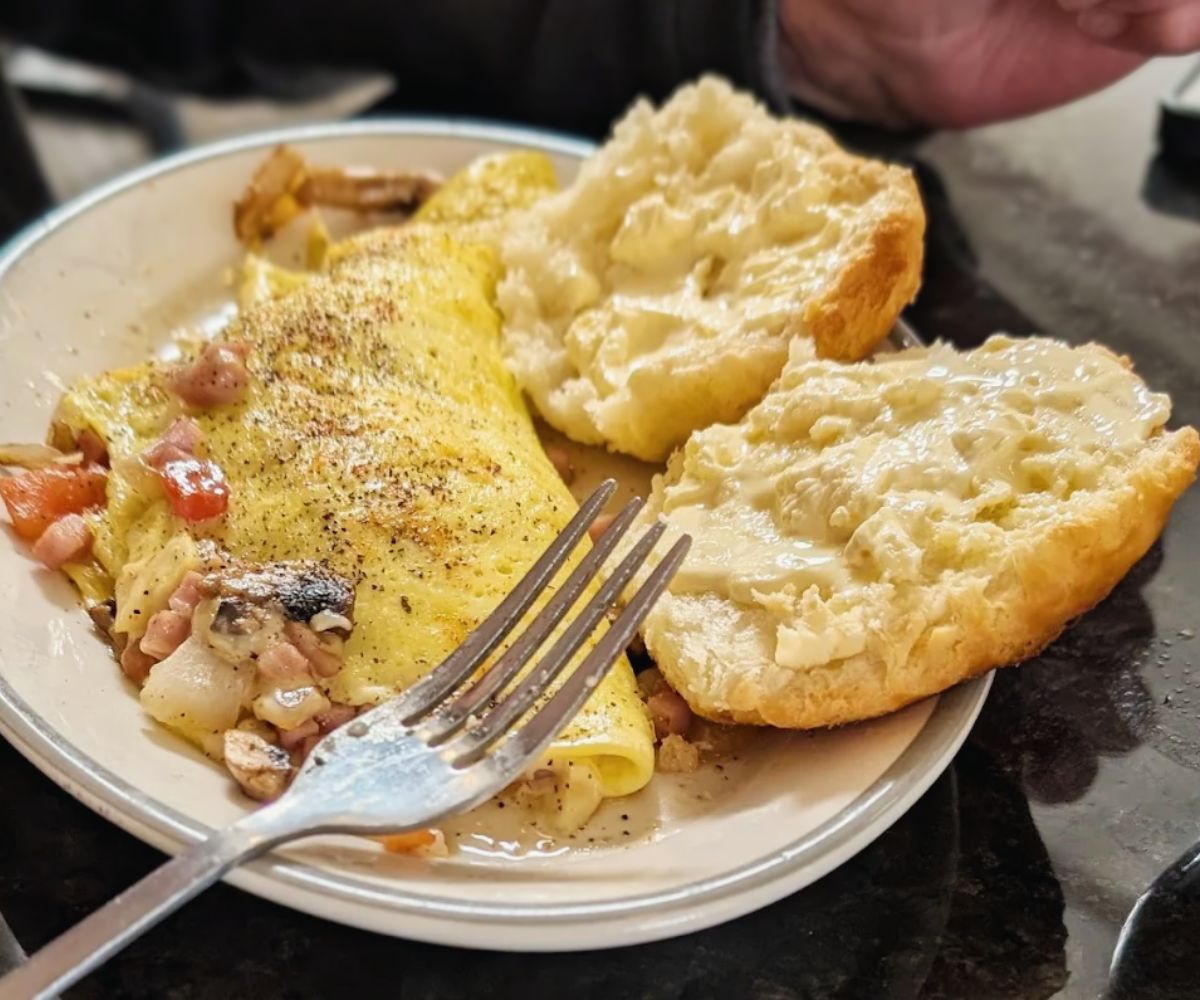 Omelette at The Glass Hat Cafe in Shreveport, LA