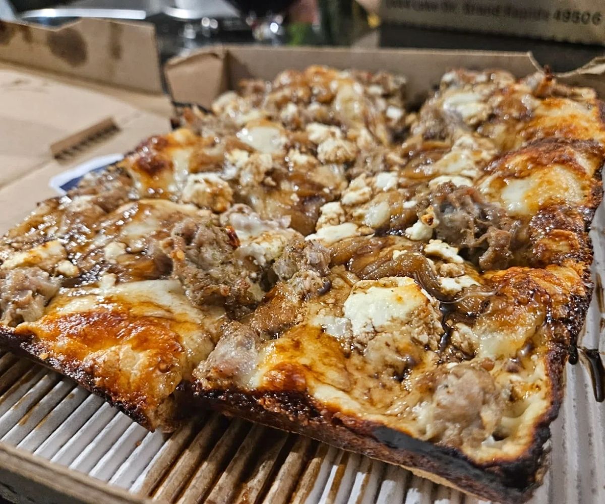 Zoe Zoe Zoe Pizza at Quarantino's in Grand Rapids, Michigan