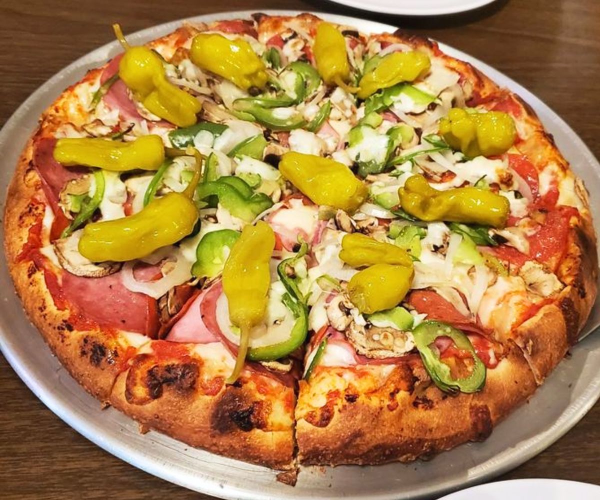 Supreme pizza at Franco's Pizza in Lodi, CA