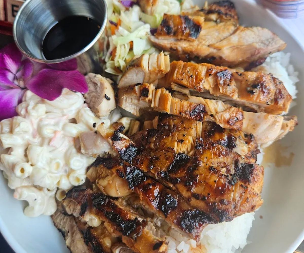 Teriyaki Chicken Island Plate at Cranky Sam in Missoula, Montana