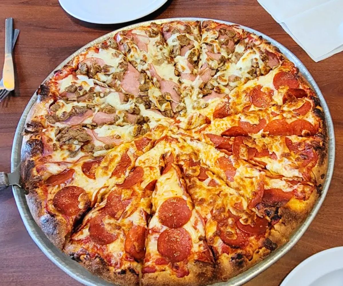 Pizza at Franco's Pizza in Lodi, California