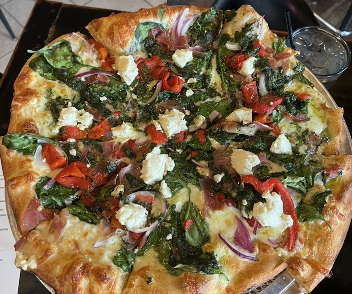 San Mateo Pizza at Rustique Pizzeria + Lounge in Green Bay, WI