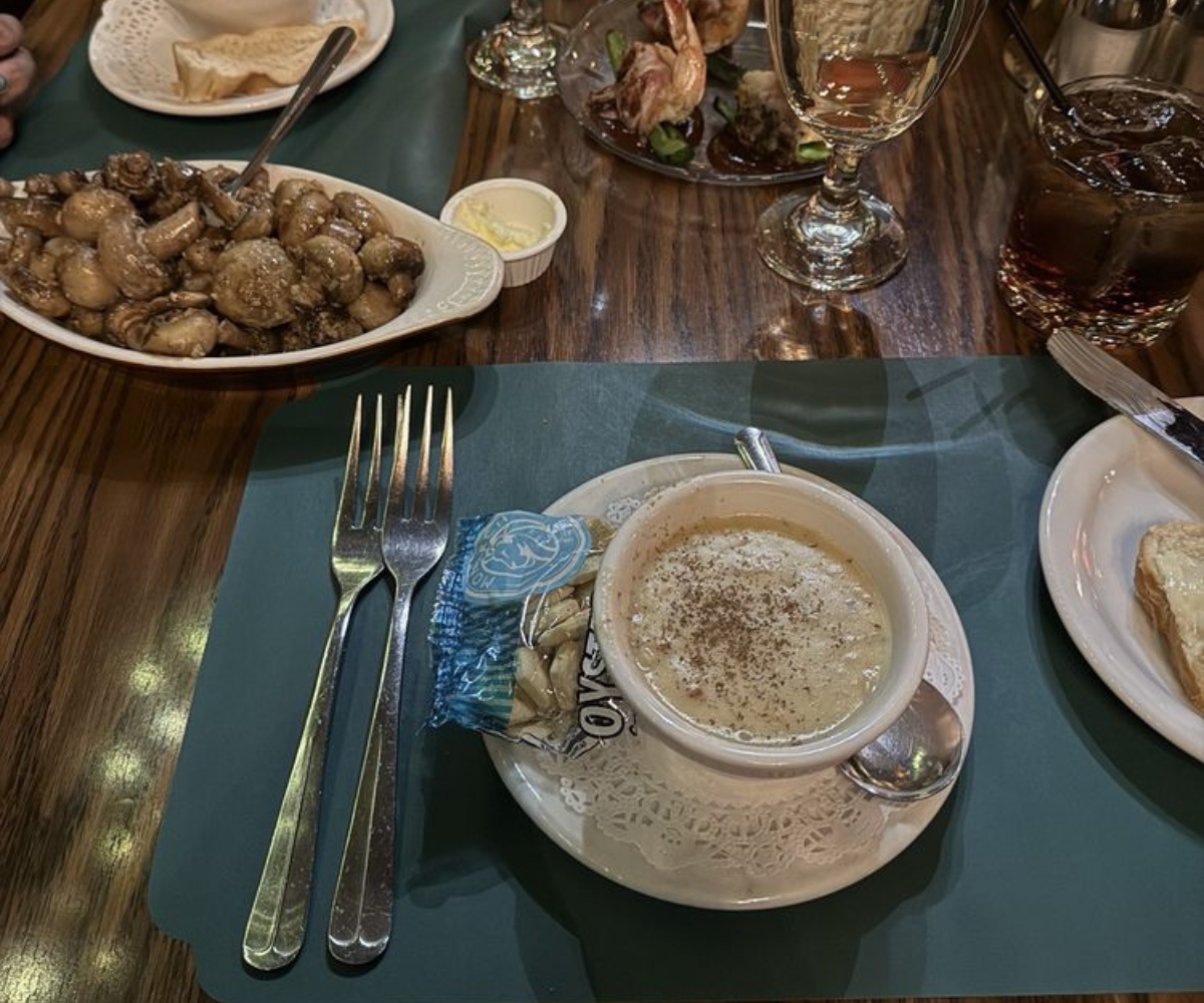 Well-served clam chowder