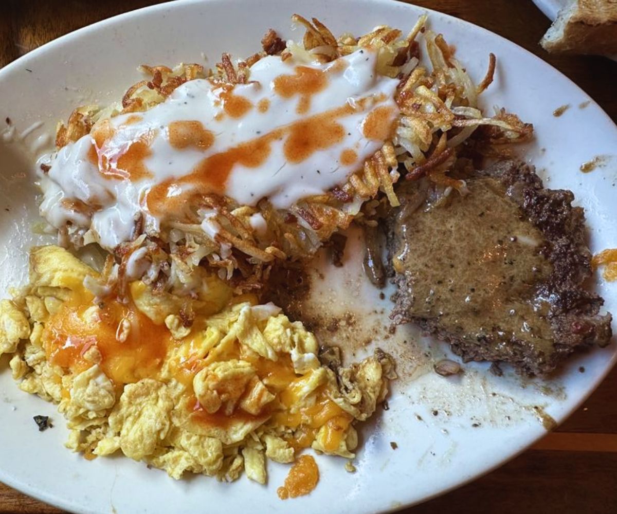 Wyoming Elk Chop Steak and Eggs at Frank's Diner in Spokane, Washington