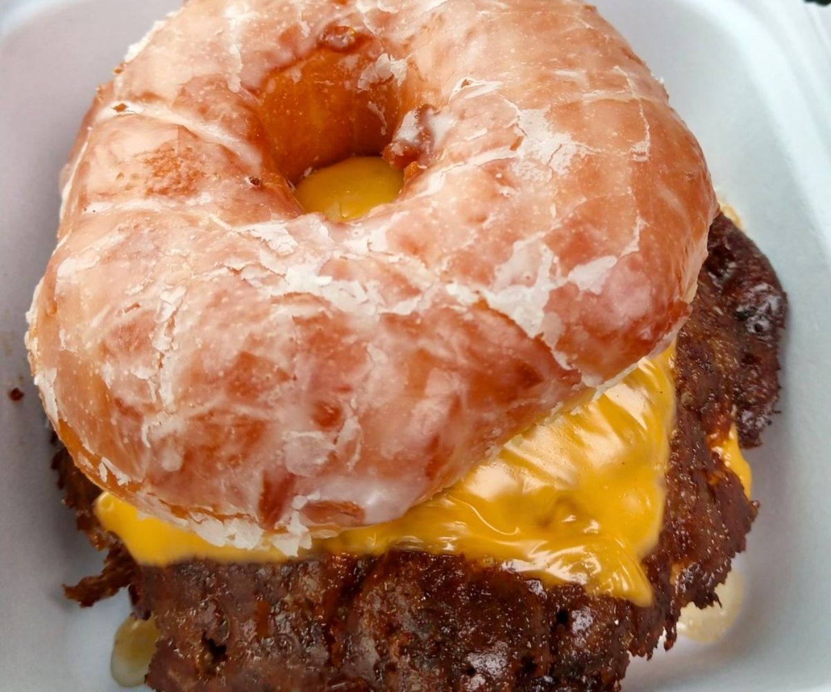 Doughnut Burger at Mac's in St. Louis, MO