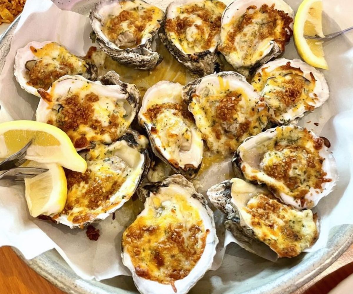 char-grilled oysters at CR surf & turf in cedar park, tx