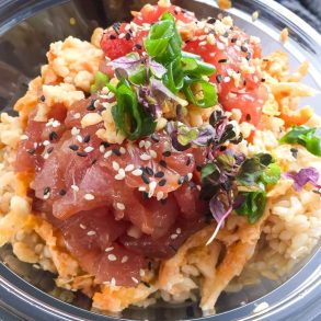 Ahi Shoyu Poke Bowl at Manoa Poke Shop in Somerville, MA