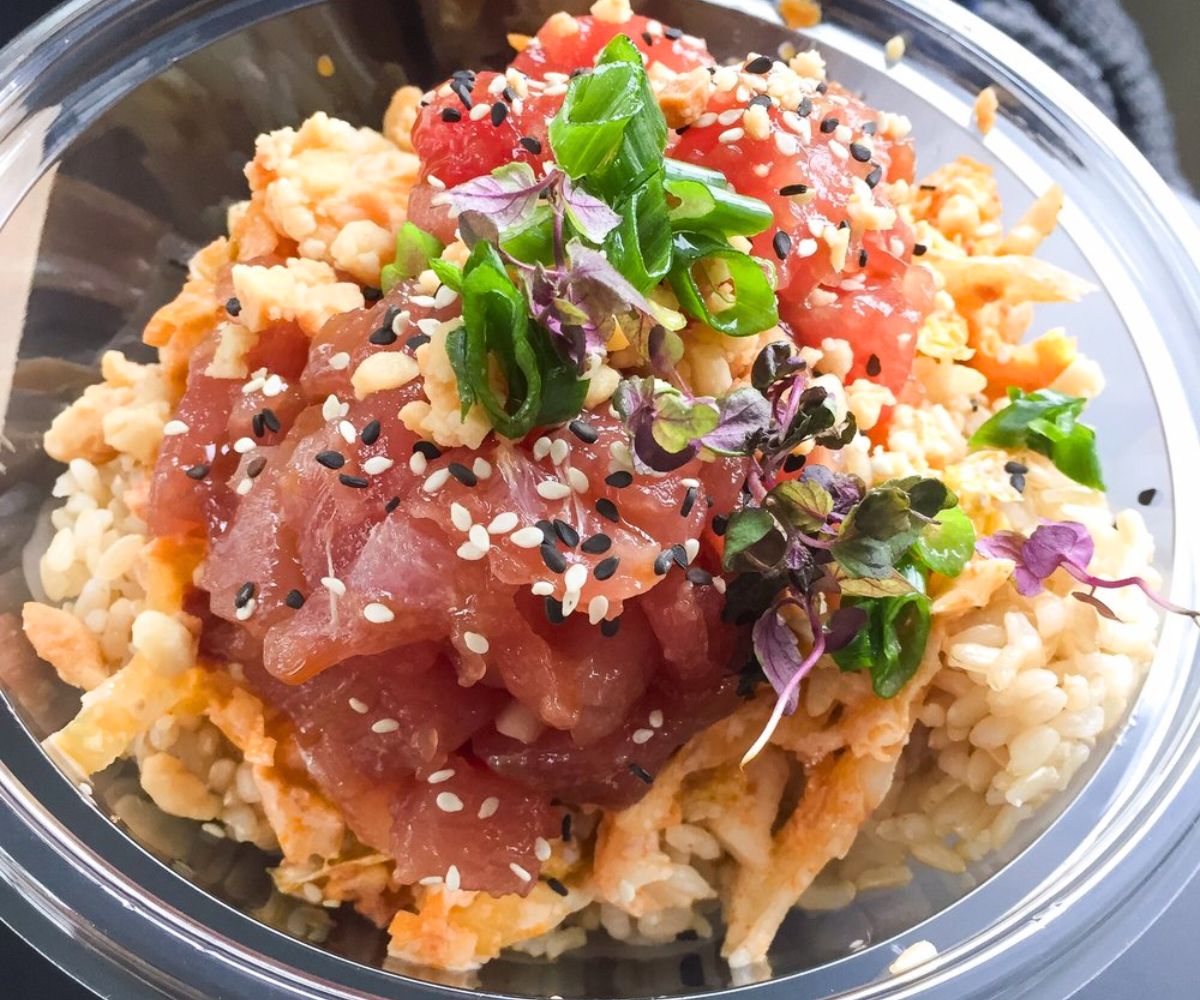 Ahi Shoyu Poke Bowl at Manoa Poke Shop in Somerville, MA
