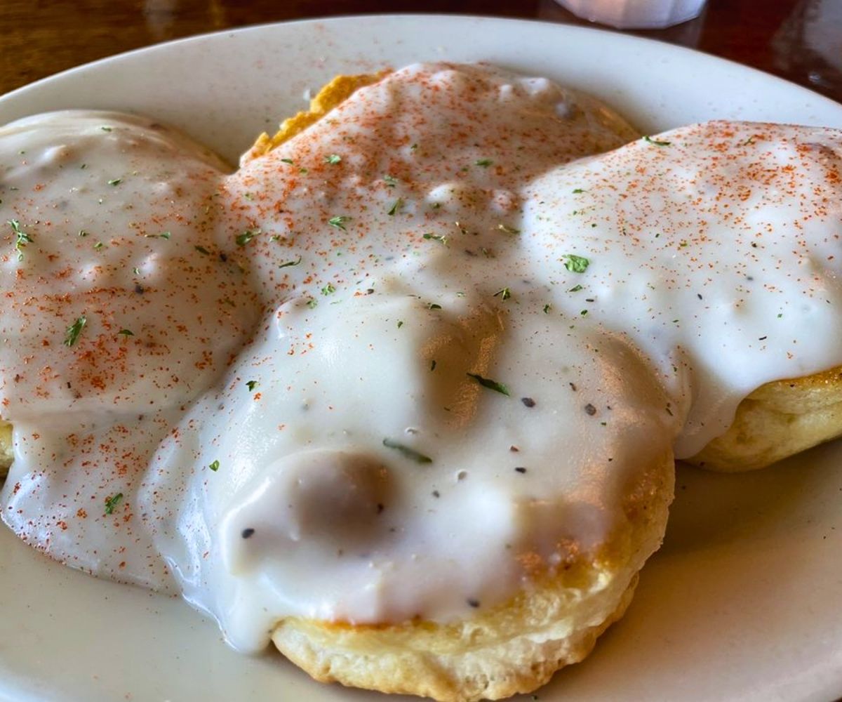 Biscuits & Gravy at Frank's Diner in Spokane, Washington