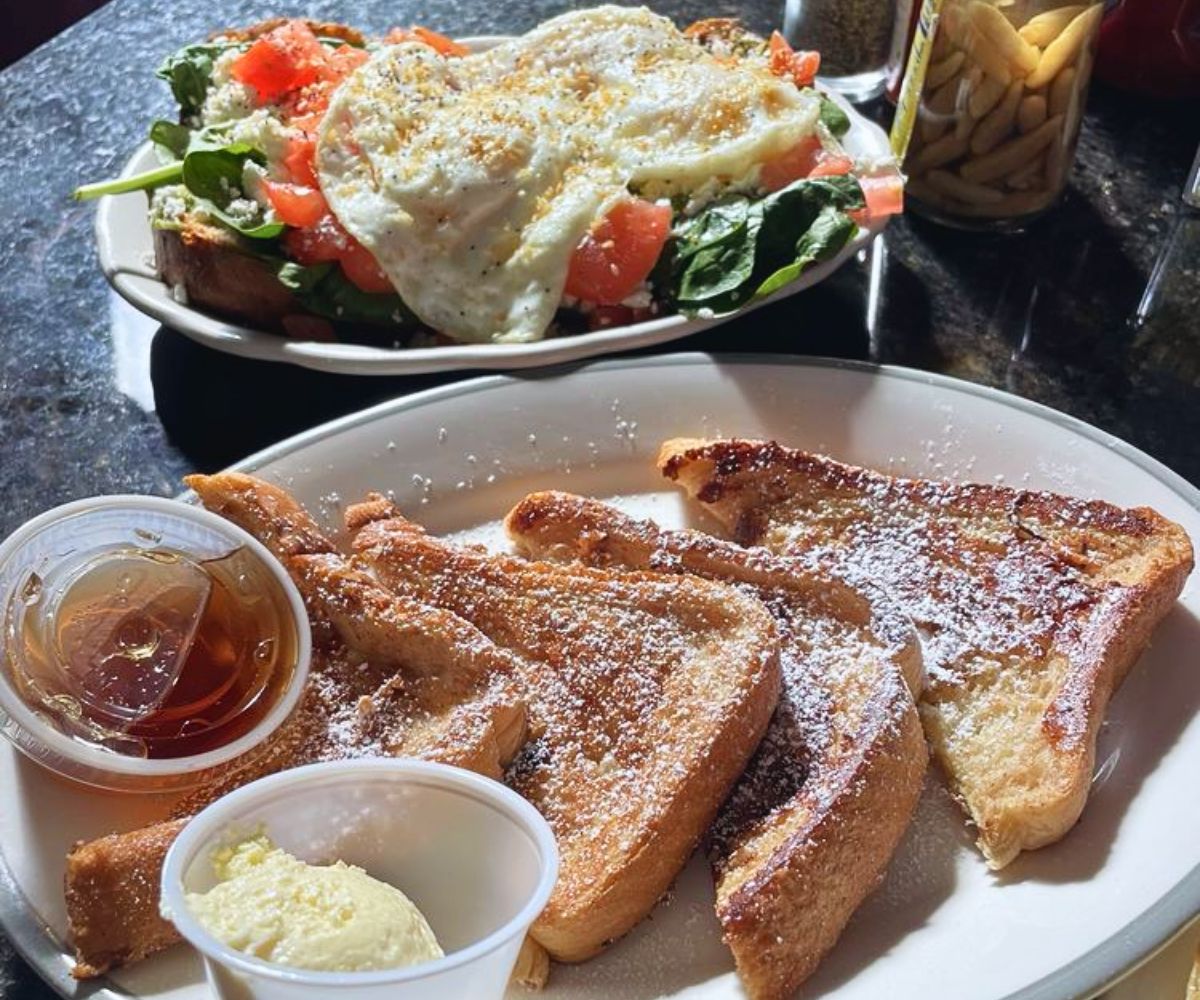 French toast and avocado toast at The Glass Hat Cafe in Shreveport, Louisiana