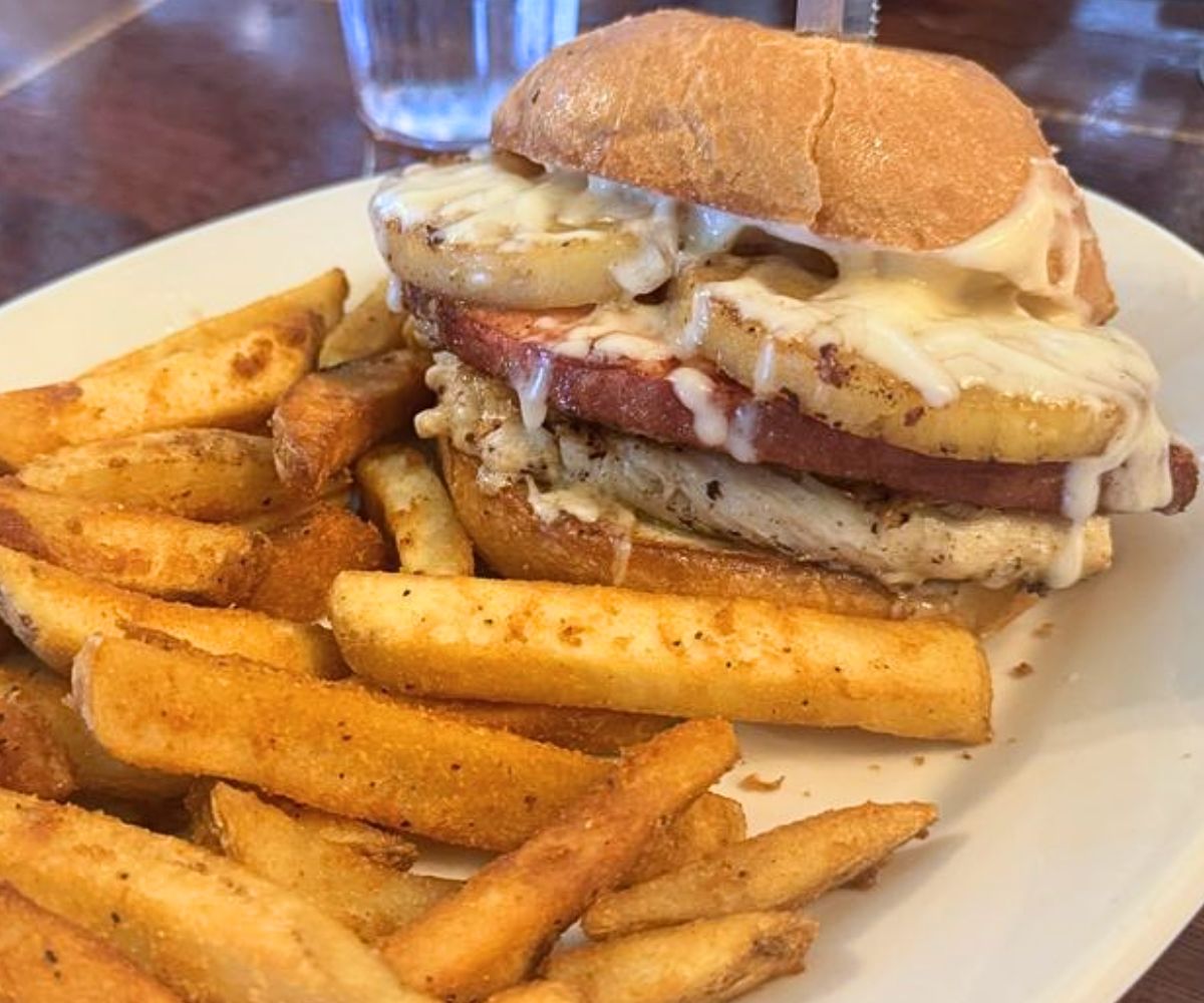 Hawaiian Chicken Burger at Frank's Diner in Spokane, Washington
