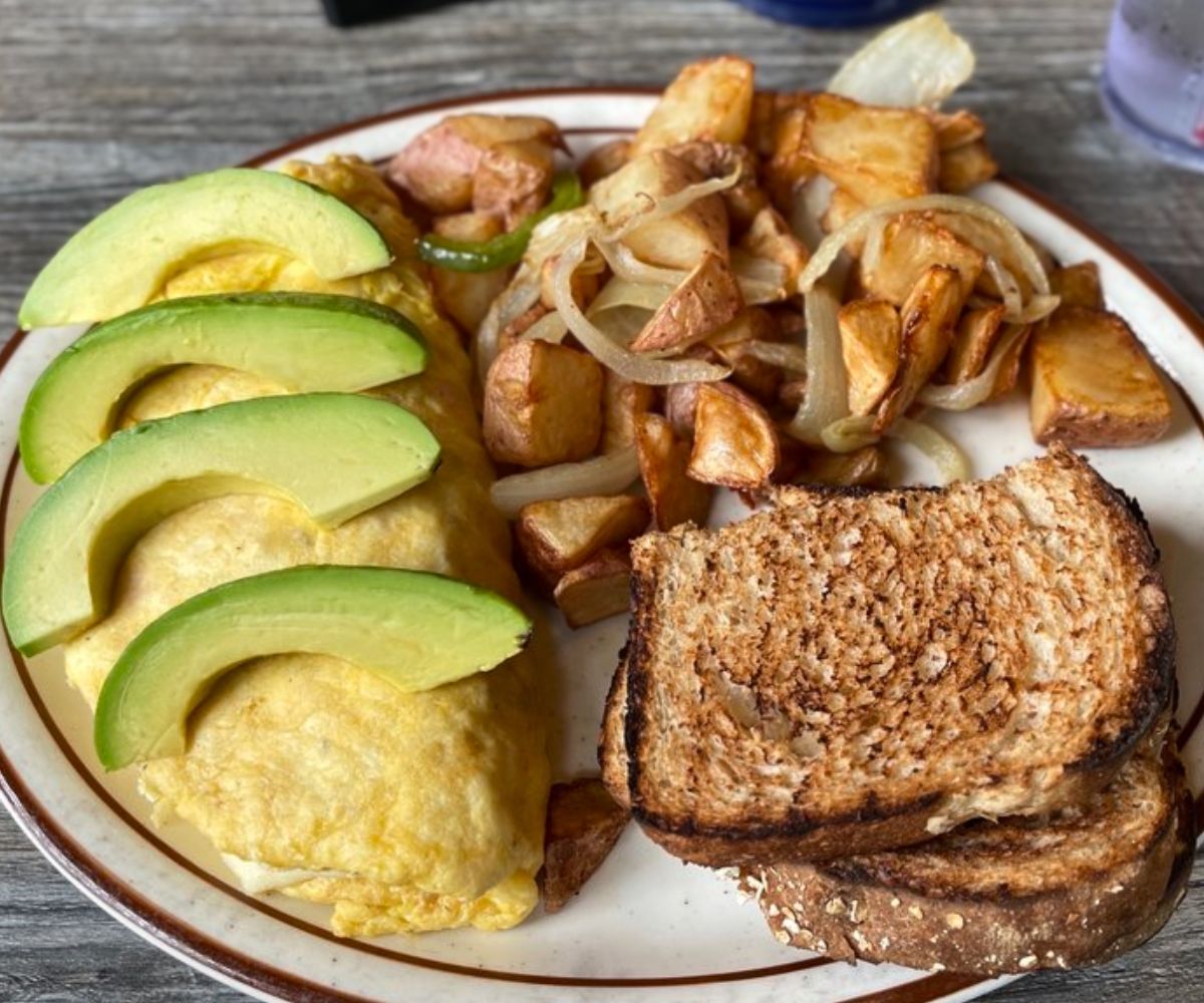 Cali Omelet at Our Place in Mansfield, Texas