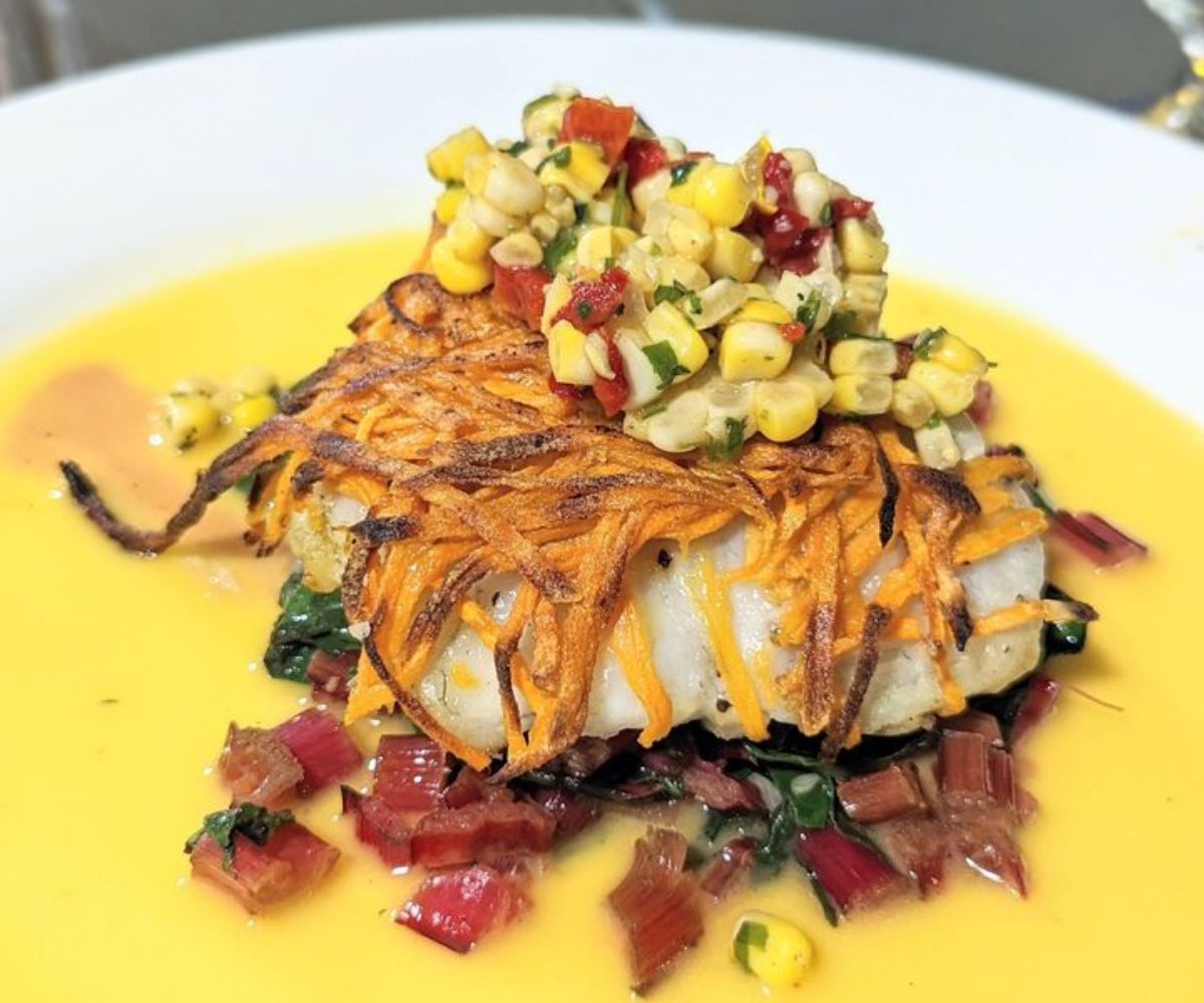 Sweet Potato Crusted Grouper at Boca Fish House in Boca Raton, FL