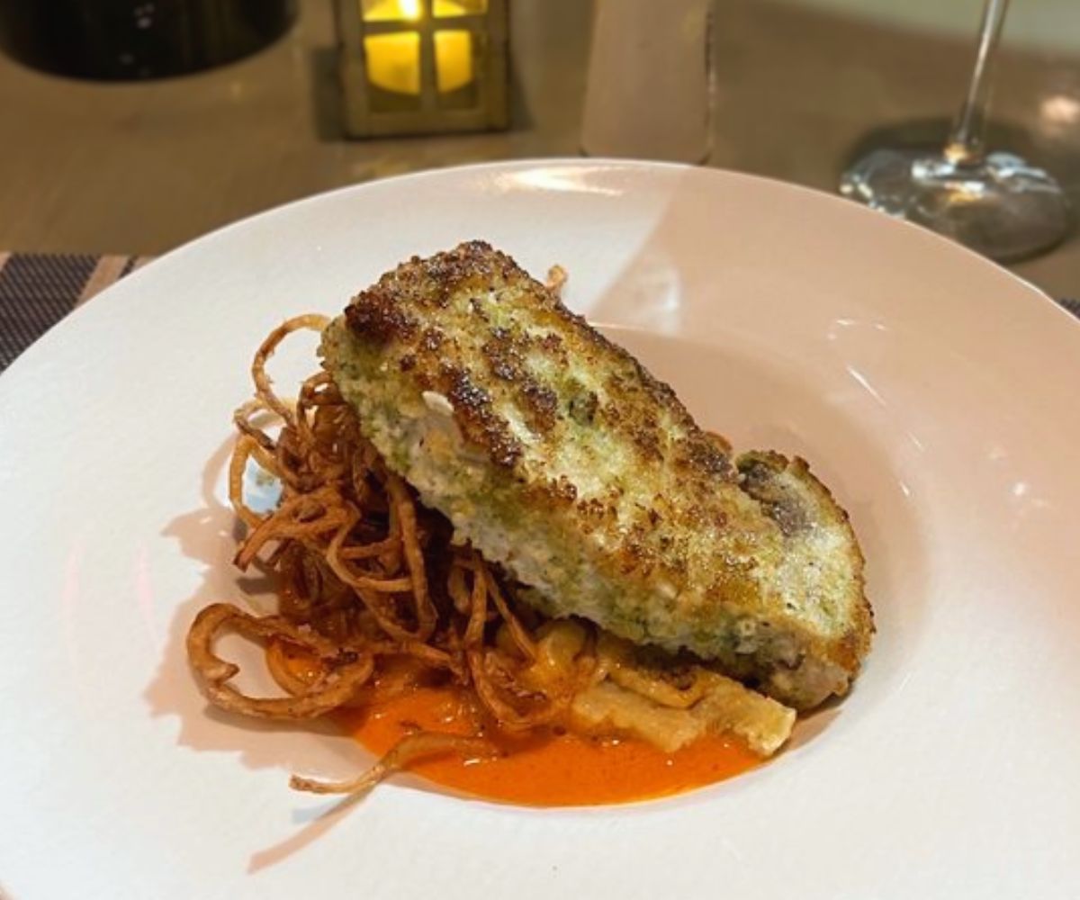 Herb-crusted Swordfish at Boca Fish House in Boca Raton, Florida