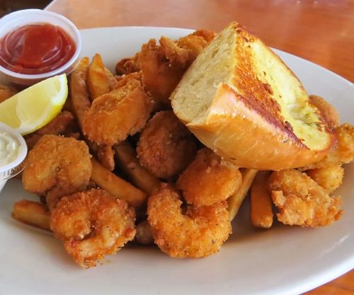fried shrimp at cr surf & turf in cedar park, tx