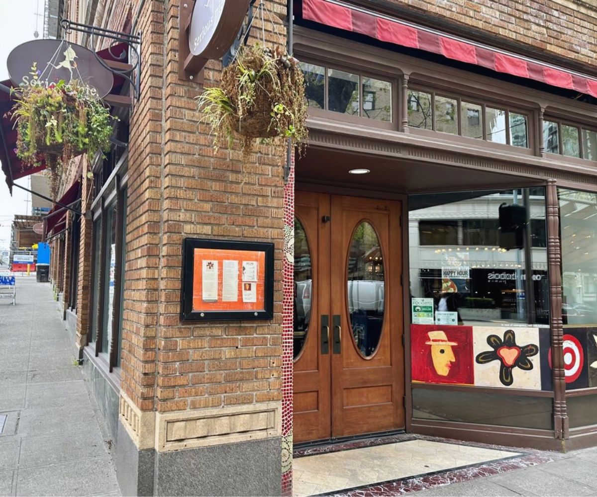 entrance of serious pie in Seattle, WA