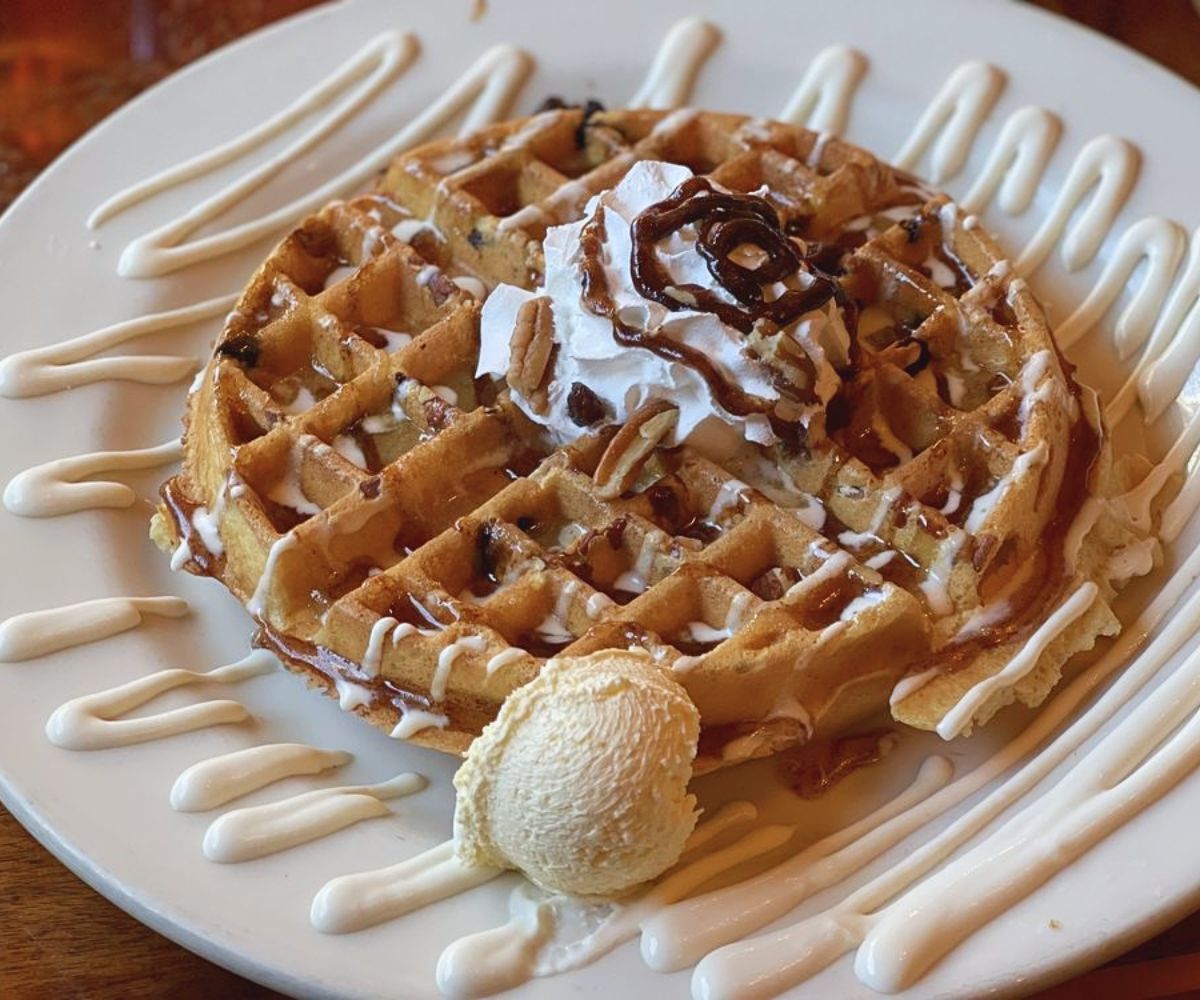 Cinnamon Roll Waffle at Frank's Diner in Spokane, WA