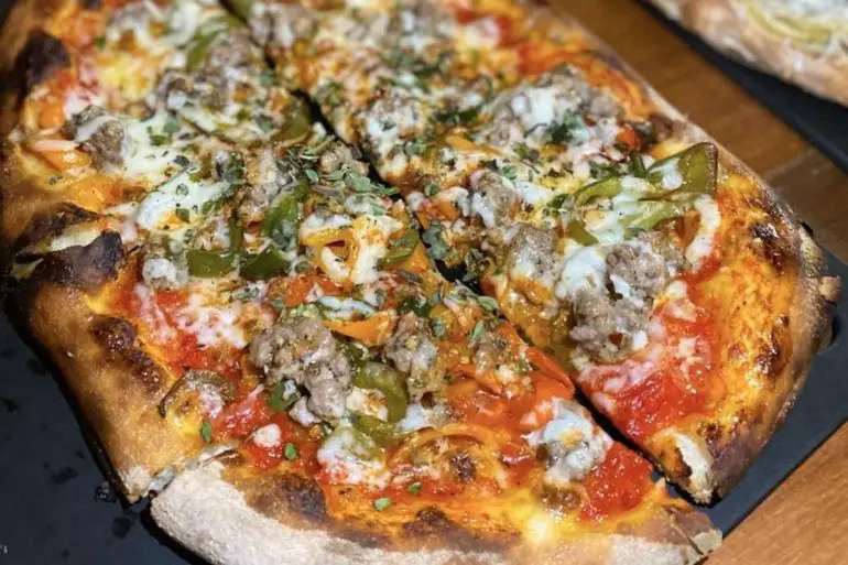 Sweet fennel sausage pizza at Serious Pie in Seattle, Washington