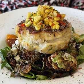 Crab Cake Salad at Boca Fish House in Boca Raton, Florida