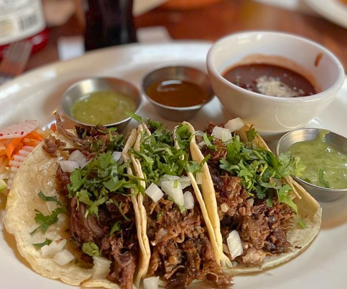 carne barbacoa tacos at El Callejon Taqueria in Santa Fe, New Mexico