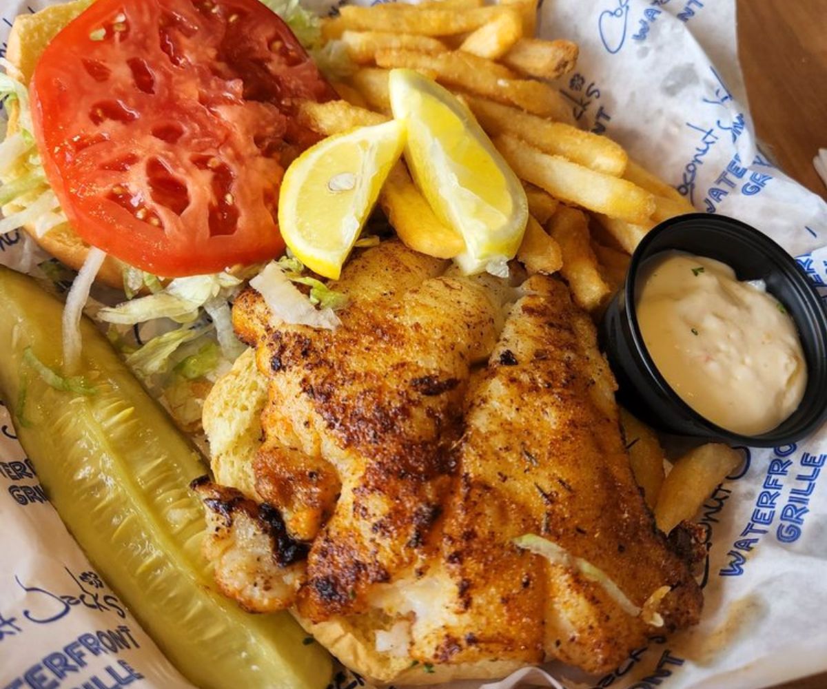 Grouper Sandwich at Coconut Jack's in Bonita Springs, FL