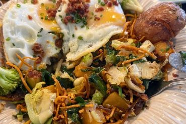 Market Hash and Eggs at Hen Mother Cookhouse in Johns Creek, Georgia