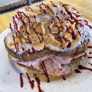 Strawberry Cheesecake French Toast at Miss Worcester Diner in Worcester, MA