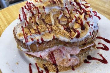 Strawberry Cheesecake French Toast at Miss Worcester Diner in Worcester, MA