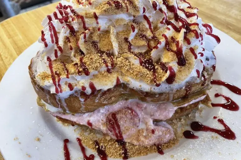 Strawberry Cheesecake French Toast at Miss Worcester Diner in Worcester, MA
