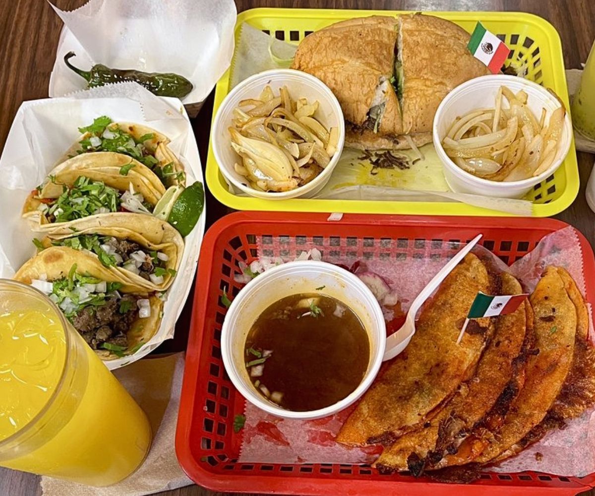 various dishes at tacos dona lena in houston tx