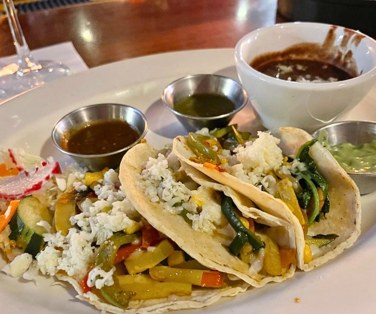 calabacitas tacos at El Callejon Taqueria in Santa Fe, New Mexico