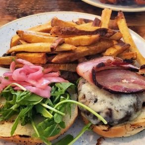 LaPlatte River Angus Farm Beef Burger at The Farmhouse Tap & Grill in Burlington, VT