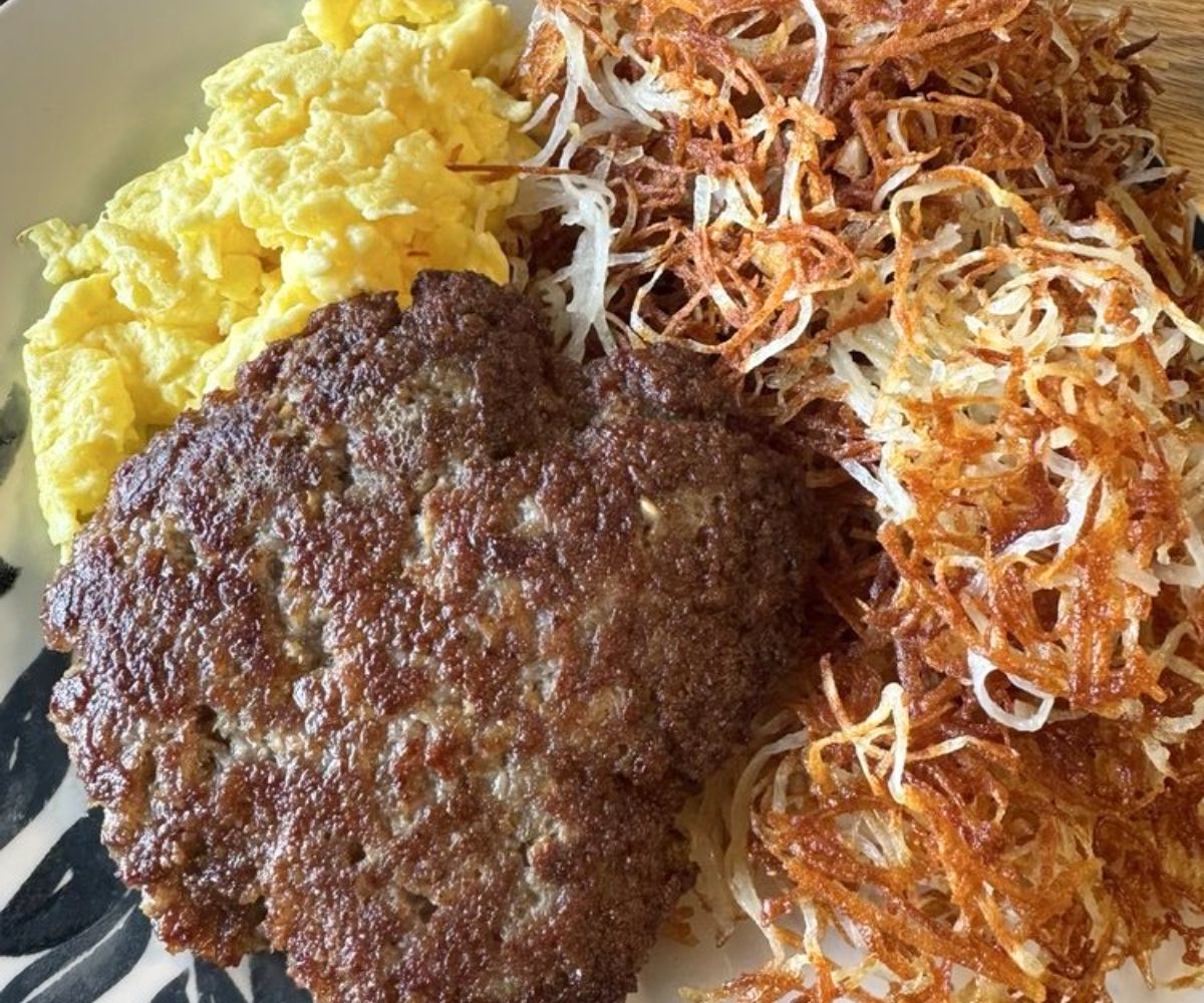 Sausage Patty with Eggs at Moon Rise Cafe in Lakewood, Washington
