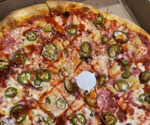 Island BBQ Pizza at the Pizza Box in Virginia Beach, VA