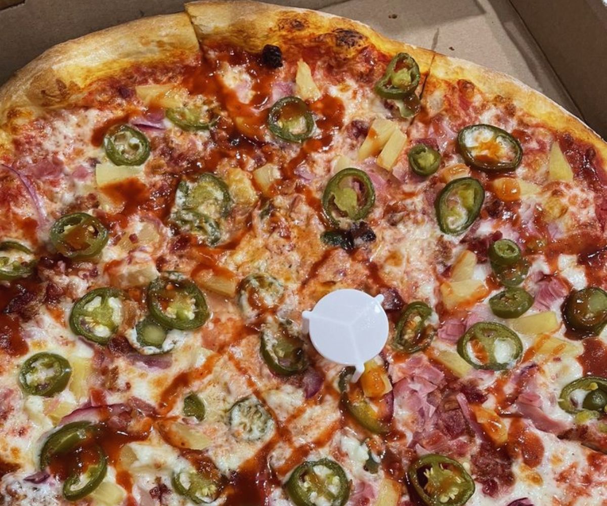 Island BBQ Pizza at the Pizza Box in Virginia Beach, VA