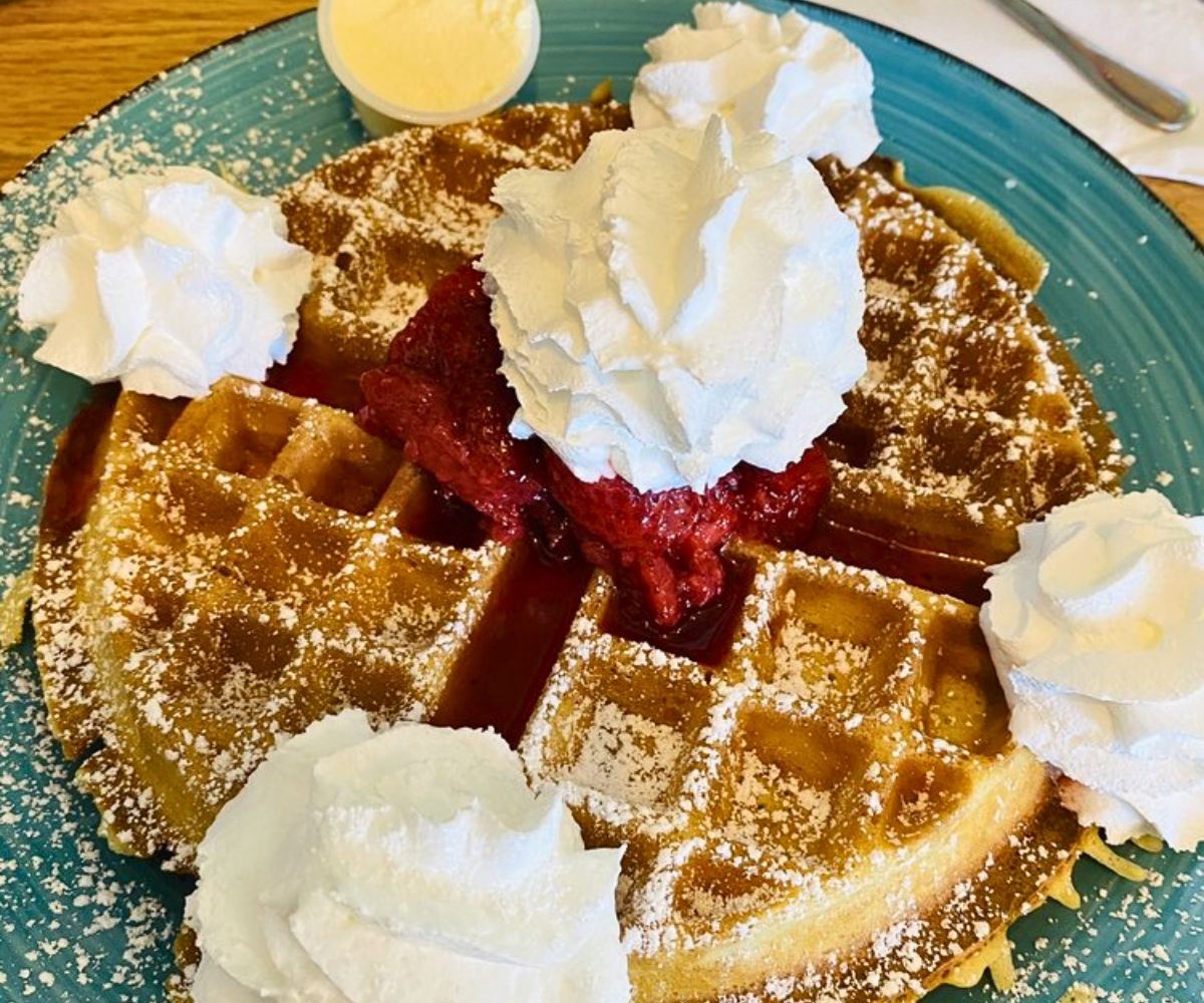 waffle at Moon Rise Cafe in Lakewood, WA
