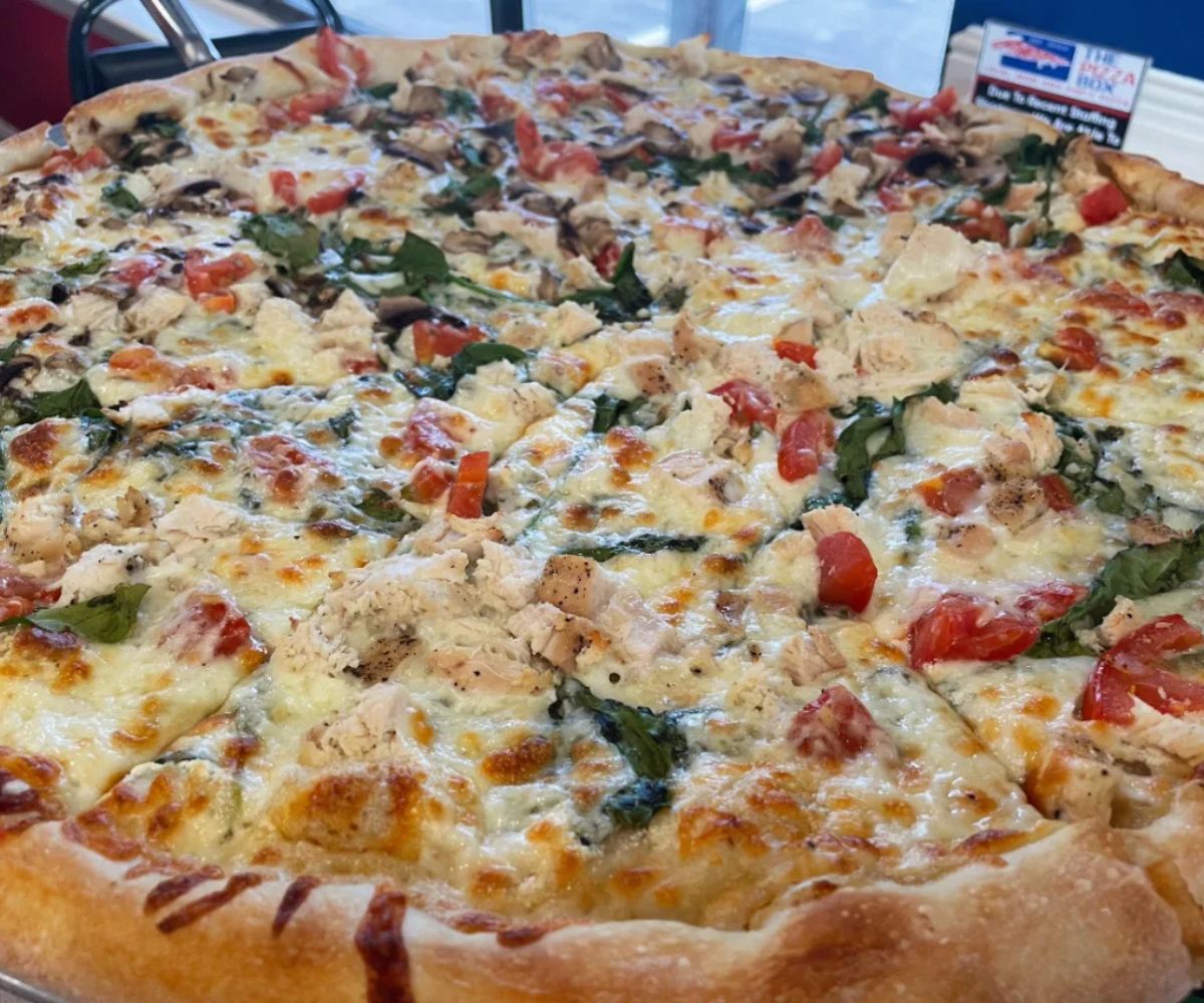 Blanco Deluxe Pizza at the Pizza Box in Virginia Beach, Virginia