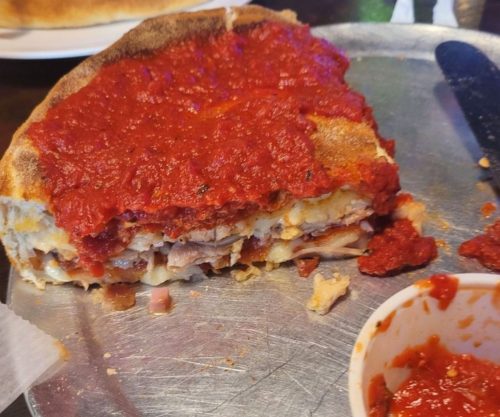 chicago deep dish pie at carmines pie house in jacksonville, fl