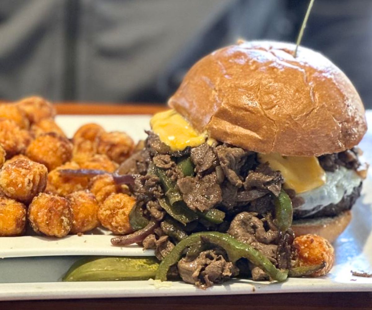 Philly Cheeseburger at Rehab Burger Therapy in Scottsdale, Arizona