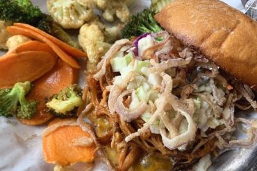 mile high burger at lumberyard tap room & grille in flagstaff, arizona