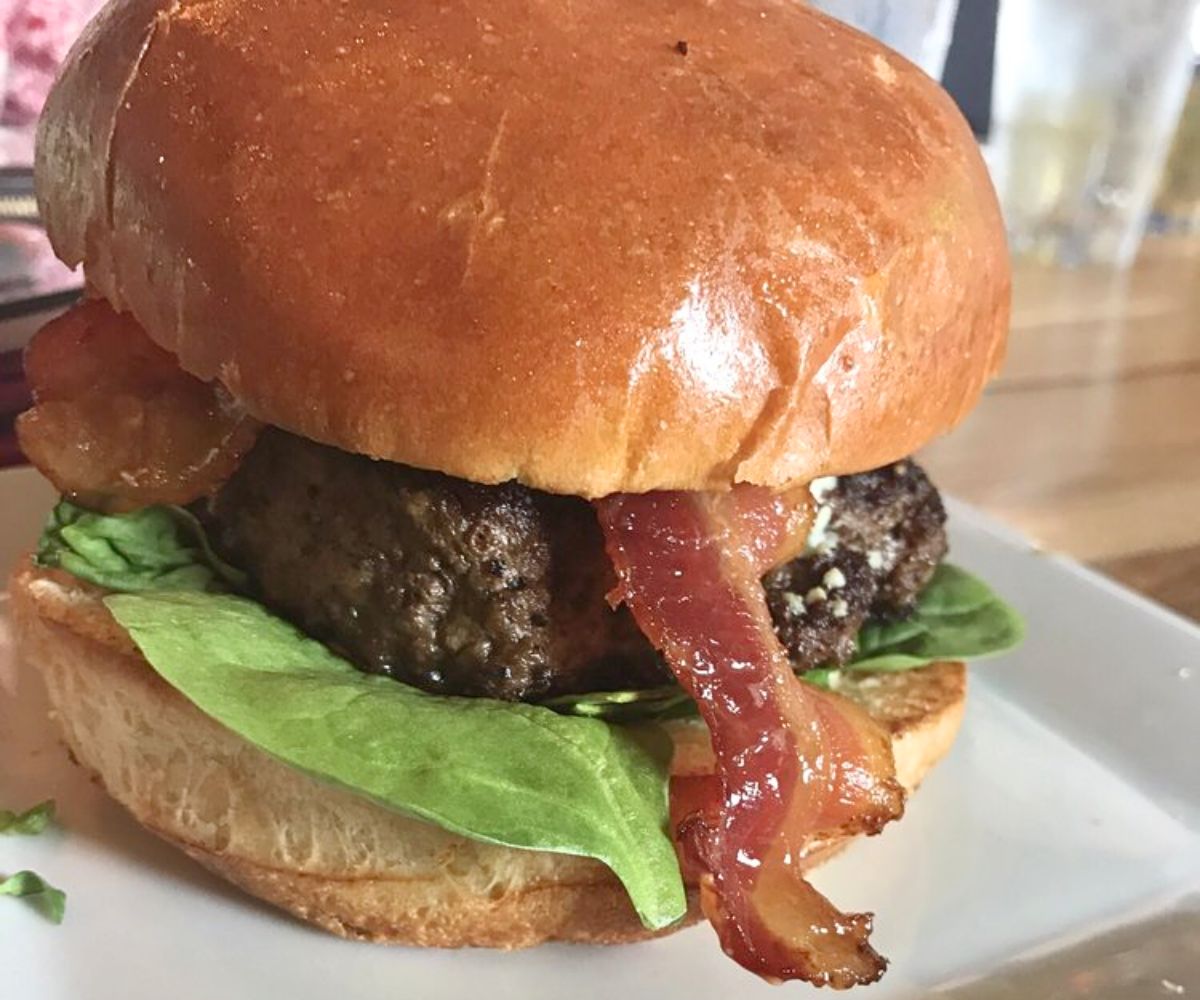Port Wine and Blue Cheese Burger at Bootleggers in Lynchburg, Virginia