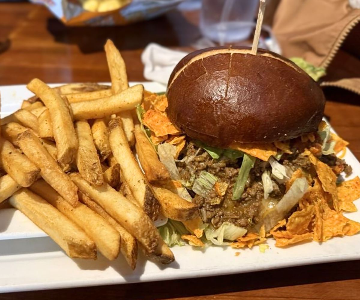 Nacho Taco Burger at Rehab Burger Therapy in Scottsdale, AZ