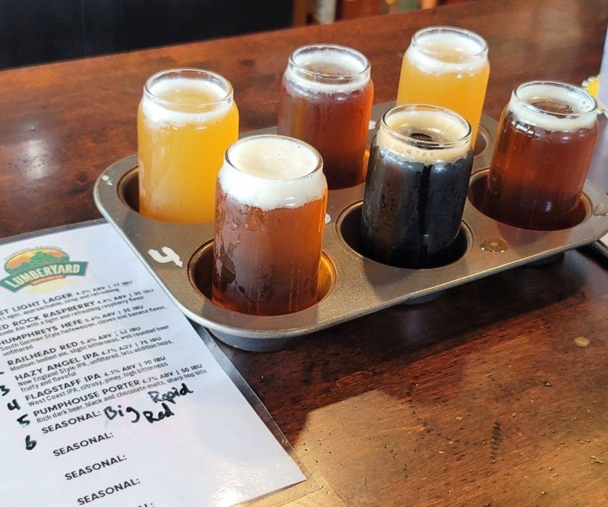 beer at lumberyard tap room & grille in flagstaff, az