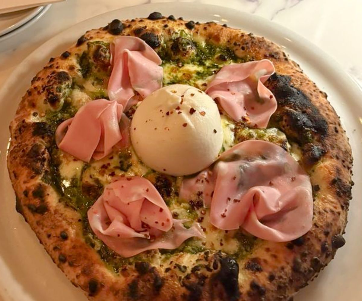 Mortadella Pizza at Noto in St. Peters, Missouri