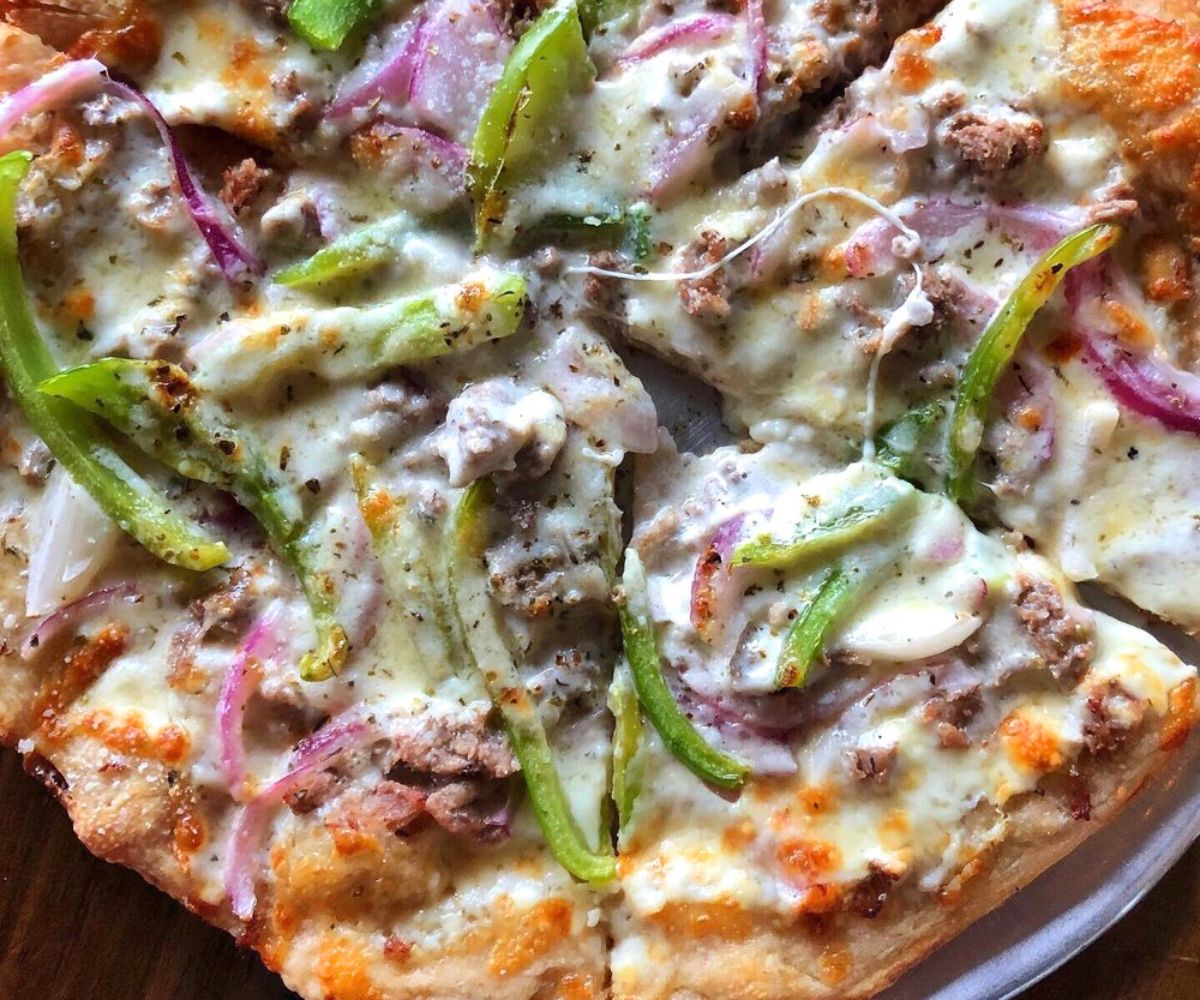 Philly Pizza at Flying Heart Brewing & Pub in Bossier City, Louisiana