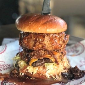 Kraken burger at Backporch Drafthouse in Lawton, Oklahoma