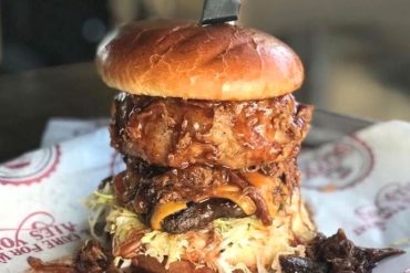 Kraken burger at Backporch Drafthouse in Lawton, Oklahoma