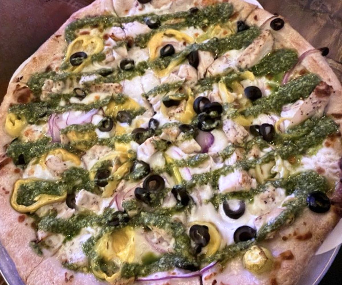 Mediterranean Pizza at Flying Heart Brewing & Pub in Bossier City, LA