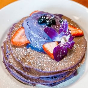 ube mascarpone pancakes at guieb in honolulu, hi