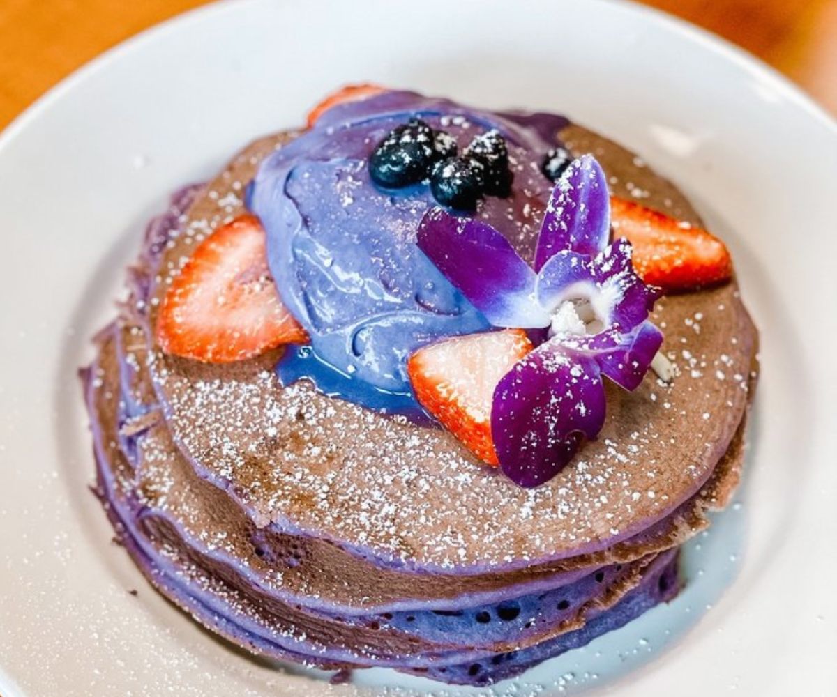 ube mascarpone pancakes at guieb in honolulu, hi